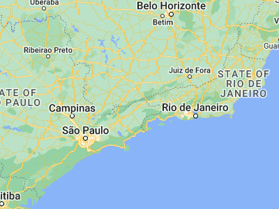 Map showing location of Cruzeiro (-22.57611, -44.96278)