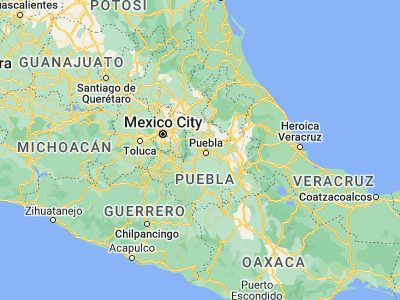 Map showing location of Cuanala (19.10892, -98.33472)