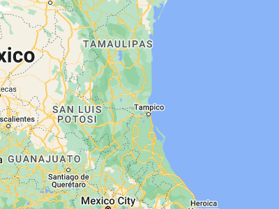 Map showing location of Cuauhtémoc (22.53333, -98.15)