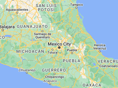 Map showing location of Cuautitlán (19.67111, -99.18278)