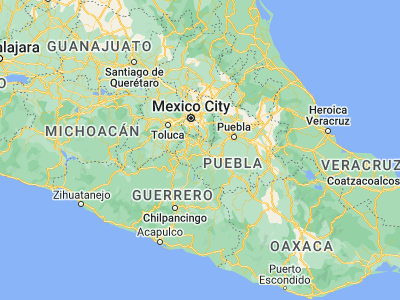 Map showing location of Cuautla Morelos (18.80459, -98.94555)