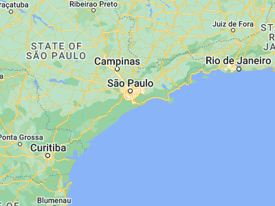 Map showing location of Cubatão (-23.895, -46.42528)