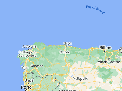 Map showing location of Cudillero (43.56217, -6.14589)