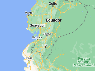 Map showing location of Cuenca (-2.88333, -78.98333)