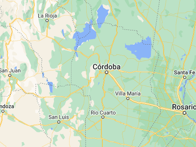 Map showing location of Cuesta Blanca (-31.48658, -64.5715)