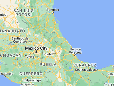 Map showing location of Cuetzalán del Progreso (20.03333, -97.51667)