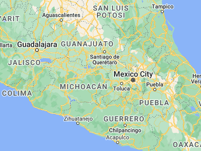 Map showing location of Cuitareo (19.61667, -100.6)