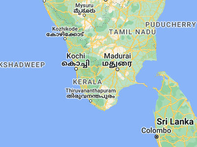 Map showing location of Cumbum (9.73647, 77.2847)