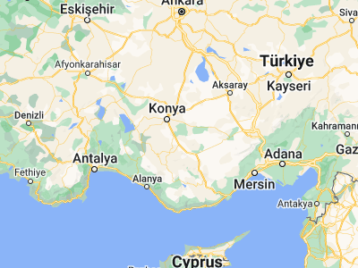 Map showing location of Çumra (37.5732, 32.77446)