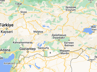 Map showing location of Çüngüş (38.2125, 39.28556)