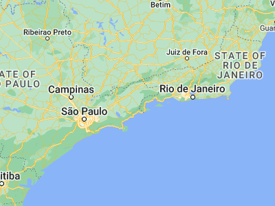 Map showing location of Cunha (-23.07444, -44.95972)
