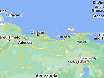 Map showing location of Cúpira (10.16128, -65.70013)