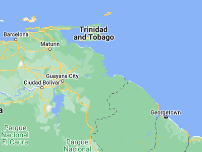 Map showing location of Curiapo (8.58094, -60.99755)