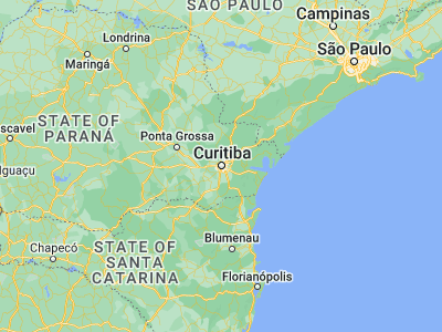 Map showing location of Curitiba (-25.42778, -49.27306)