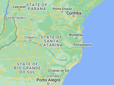 Map showing location of Curitibanos (-27.28278, -50.58444)