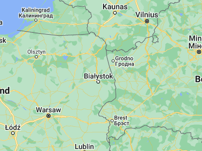Map showing location of Czarna Białostocka (53.30509, 23.28146)