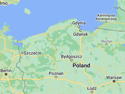 Map showing location of Człuchów (53.66722, 17.35883)