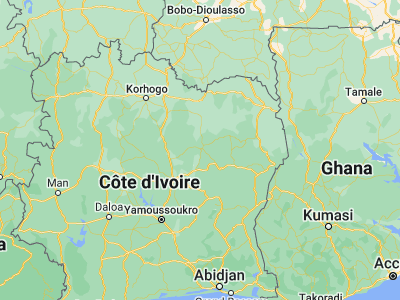 Map showing location of Dabakala (8.36321, -4.42863)
