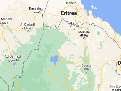 Map showing location of Dabat (12.98417, 37.765)