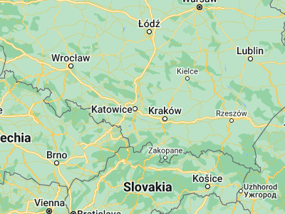 Map showing location of Dąbrowa Górnicza (50.31818, 19.2374)