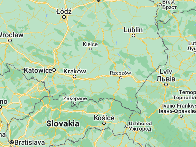 Map showing location of Dąbrowa Tarnowska (50.17462, 20.98633)