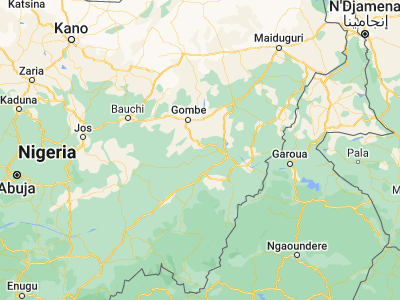 Map showing location of Dadiya (9.61667, 11.43333)