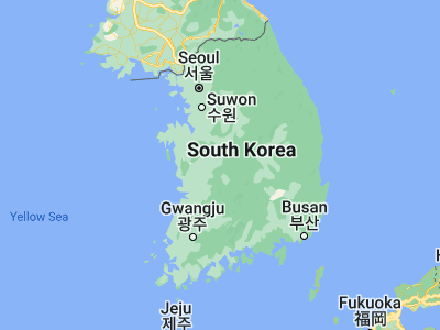 Map showing location of Daejeon (36.32139, 127.41972)