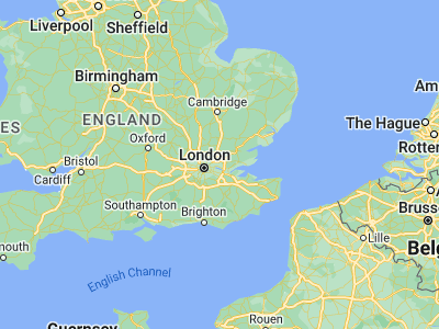 Map showing location of Dagenham (51.55, 0.16667)