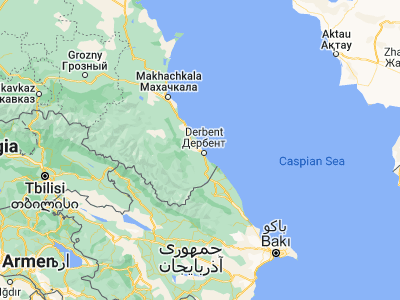 Map showing location of Dagestanskiye Ogni (42.11589, 48.19204)
