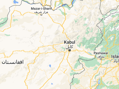 Map showing location of Dahan-e Jarf (34.92891, 68.46273)