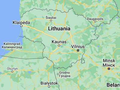Map showing location of Dainava (Kaunas) (54.91525, 23.96831)