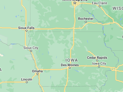 Map showing location of Dakota City (42.72219, -94.19718)