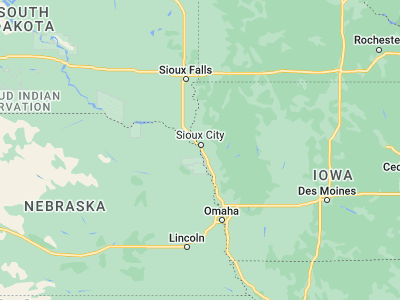 Map showing location of Dakota City (42.41555, -96.41836)