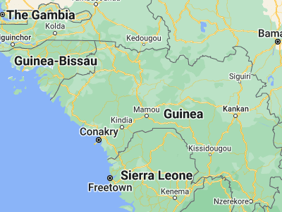 Map showing location of Dalaba (10.7, -12.25)