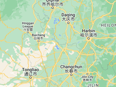 Map showing location of Dalai (45.5, 124.3)