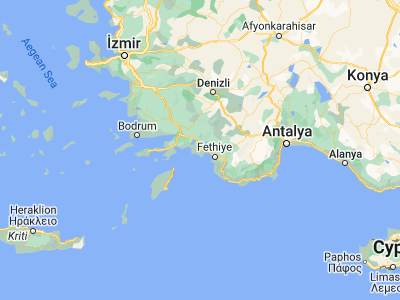 Map showing location of Dalaman (36.76591, 28.8028)