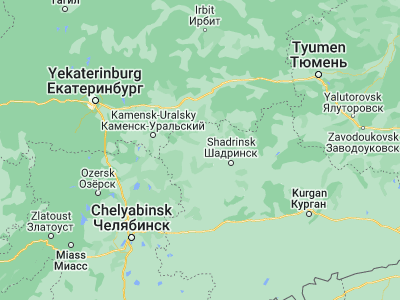 Map showing location of Dalmatovo (56.26, 62.9362)
