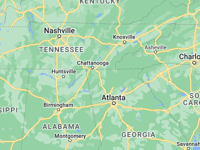 Map showing location of Dalton (34.7698, -84.97022)