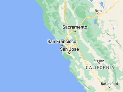 Map showing location of Daly City (37.70577, -122.46192)