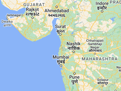 Map showing location of Damān (20.41667, 72.85)