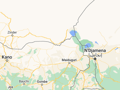 Map showing location of Damasak (13.09771, 12.4952)
