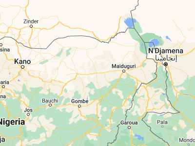 Map showing location of Damaturu (11.747, 11.9608)
