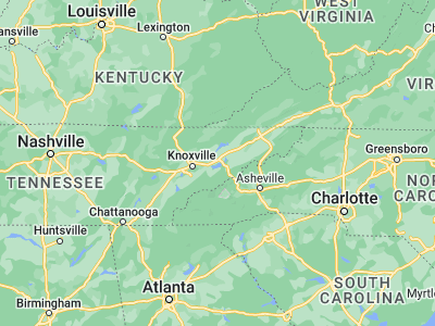 Map showing location of Dandridge (36.01537, -83.41489)