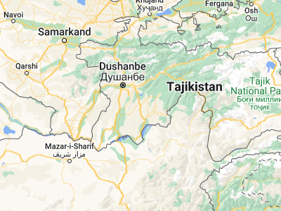 Map showing location of Danghara (38.09578, 69.33998)