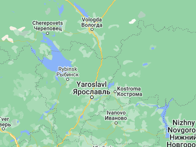Map showing location of Danilov (58.1908, 40.17171)