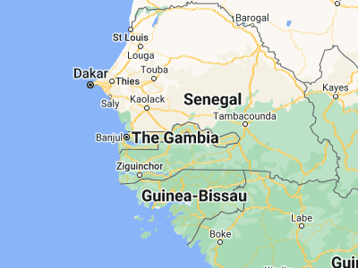 Map showing location of Dankunku (13.56667, -15.31667)