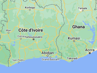 Map showing location of Daoukro (7.0591, -3.9631)
