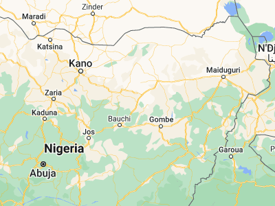 Map showing location of Darazo (10.99375, 10.41179)