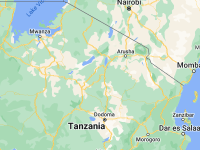 Map showing location of Dareda (-4.21667, 35.55)