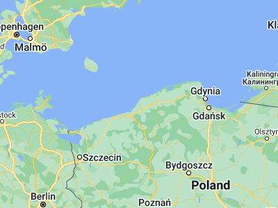 Map showing location of Darłowo (54.42095, 16.4107)